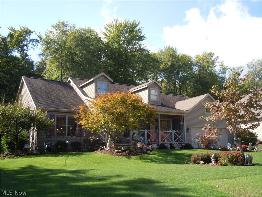 Custom built in 2002; this lovely ranch home features an open floor plan with cathedral ceiling. The stone fireplace will make winter evenings cozy for your family. The cook of the home will be delighted with the lovely hickory cabinets which feature a cabinet for your mixer, trash receptacle cabinet and cookie sheet cabinet. You’ll find a handy pantry as well. From the dining area you can walk out onto the maintenance free deck to enjoy the lovely yard and landscaping. One of the bedrooms is currently used as an office and features glass doors. The master bedroom has its own walk-in closet and bath with two sinks and walk-in shower. Other features include an oversize, heated two car garage, basement plumbed for a bath, Andersen windows, and newer water heater (2016). A Home Warranty is provided for the buyer’s peace of mind.