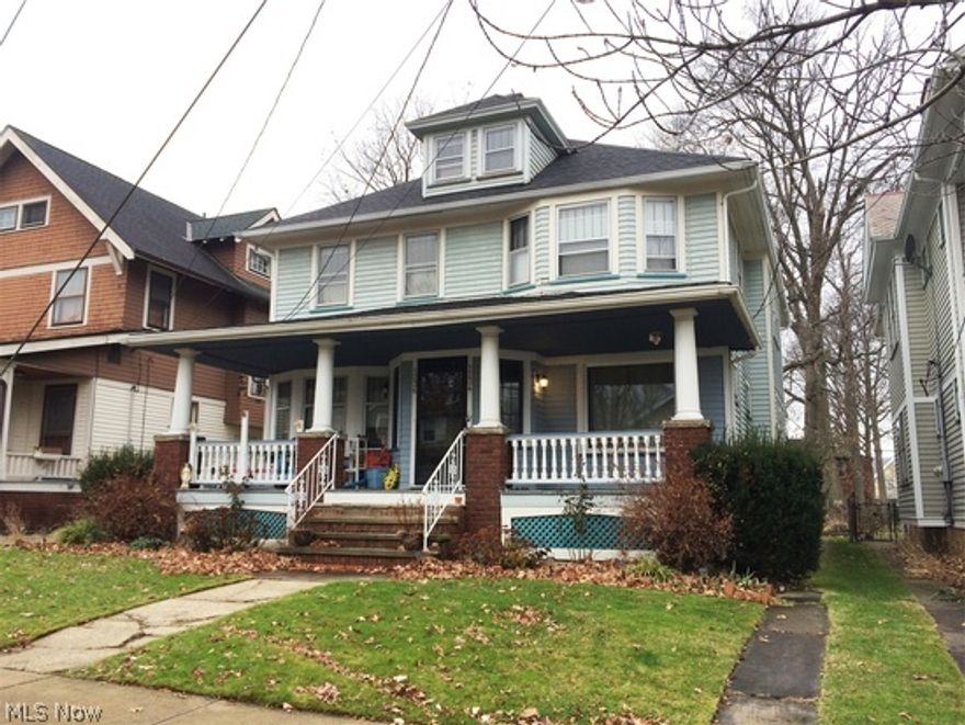 Spacious side by side duplex on signature centrally located Lakewood street. Front and rear porches. Additional rear second story porch. Charming woodwork and features Large living and dining area. In unit washer/dryer.  Kitchen appliances provided. Meticulously cared for yard. Street parking only. Available immediately. Unbelievable storage space with your own basement and walk up attic.