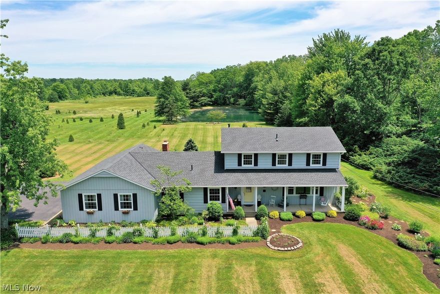 FOURTEEN ACRE Country Estate near Valley City! In the country but not far from city conveniences, this beautiful Original-owner 2700 S.F. 4-5 BR Colonial includes tree farm, tillable land, stocked 2/3-acre pond, & a small barn. Built in 1972 by original owners, Mr. & Mrs. Clean, this well-maintained beautiful gem can be yours! Spacious kitchen w/ "like new" kitchen cabinets opens into large family room w/ gas fireplace. Bay window in eat-in kitchen provides a spectacular view of rear acreage and pond! Large living/dining rooms are wonderful for entertaining. Generous front porch. Front hall office ideal for home business or can be used as a 5th bedroom. First floor laundry/utility/craft room is amazing! Three-car garage with one bay currently used as a workshop (with walk-up attic) can easily be adapted for various uses. Mostly neutral color choices & great condition throughout! Full basement and crawl space provide plenty of storage but there is a load of storage space throughout main