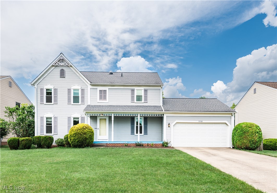Welcome to this beautifully maintained Colonial in the highly desirable Liberty Hill neighborhood! This charming home offers 4 spacious bedrooms, 2.5 bathrooms, and a host of recent updates that make it truly move-in ready. Enjoy relaxing on the inviting front porch before stepping into the updated interior. The kitchen features stunning white quartz countertops and a brand-new dishwasher (2025), perfect for everyday living and entertaining. The cozy family room boasts a classic brick fireplace and opens to a lovely backyard through a patio door—ideal for both gatherings and quiet evenings at home. Plant lovers will appreciate the fenced garden, and everyone will enjoy the spacious backyard. Upstairs, you’ll find two newly remodeled bathrooms (2025) and a generous primary suite with a private bath and walk-in closet. The clean, well-organized basement offers ample storage space with built-in shelving. All appliances stay with the home for your convenience. Located in one of the top-rated school districts in Ohio, this home combines comfort, functionality, and location. Don't miss your opportunity to make this exceptional property your new home—schedule a showing today!