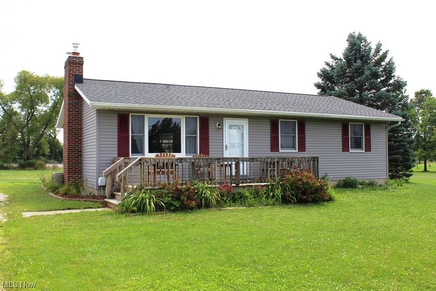 This rural property offers the rural lifestyle you’ve been looking for, a ranch home, nestled on over 4 acres of open land. Inside you will find a large living room for relaxation and entertainment. Natural light radiates through the windows, casting a warm glow throughout. The eat-in kitchen boasts updated cabinets, ample granite counter space, stainless steel appliances, and a Verona gas range for creating home cooked meals. The master bedroom features a half bath offering a peaceful haven to unwind after a day of activities. The second bedroom offers space for family or guests. The main bathroom is spacious and features both a shower and bathtub. The true gems of this property lie beyond the home. Step onto the back deck and take in the open country view. Imagine spending your days basking in the sun beside the 28-foot above ground pool offering needed refreshment on hot summer days. For the car enthusiast, nearby a large detached two vehicle garage awaits, equipped to accommodate not only your car, but also your camper/RV/or perhaps semi-cab. There is also a great workspace with work benches. An additional outbuilding presents unlimited possibilities as space for horses, livestock, equipment, or other things - the space is very adaptable. A new roof was installed in July of 2023. Seize this opportunity to own your own piece of country living in this ranch home on 4 pristine acres with all of that it has to offer. Live the life you’ve imagined - schedule your visit today!