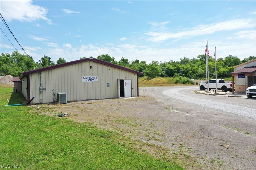 Approx. 3200 sq feet of office space ready for occupancy. Nice size offices, handicap restrooms, kitchen for employees, and a nice
updated floor plan to let your business succeed. Possible acreage available as well for lay down yard, vehicles, etc. This property
sits only few miles off of State Route 7 making it conveniently located to highway access. This location is secluded making it a
secure place for your business. 
Spaces include  Foyer 11’ x 9‘, Open entry space 14’ x 28’, Storage/communication closet 9’ x 15’,  Utility room 10’ x 12’, Two handicap bathrooms 9’11” by 5’11”, Main highway 6’ x 24’, Kitchenette/lounge 15’ x 11’, Office #1 8’ x 7’, Office #2 15’ x 15’, Office #3 15’ x 10’, Office #4 11’ x 28’, Conference room 28’ x 27’ 
Landlord will leave any furniture new tenant would like to use Conference room already wired with installed projector and screen along with multiple TVs throughout building.
Security cameras in key entry and fob entry on front doors. Main road is gated and locked.
Many possibilities at this location for various business types. Call now for a showing!