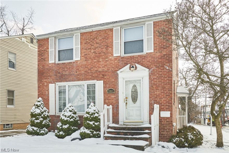 All Brick Colonial Updated! 3 beds, 2 Full baths. Step into this home with an inviting living room, large picture window, and refinished hardwood floors. Eat-in kitchen features new appliances, counters, white cabinets, and space for a buffet or small high-top table. Formal dining room with modern lighting. Upstairs offers the master bedroom along with 2 other bedrooms and a full updated bath. Partially finished basement with a bar, laundry area, full bath, 50-gal hot water tank, and a rec room. One Car garage. Partially fenced-in backyard provides a great space to enjoy the outdoors and is perfect for pets. Recent updates: Roof, furnace, electric, plumbing, refinished floors, mulch, kitchen appliances, kitchen & bathroom (all 2022), garage within 5 years. Kitchen appliances stay. Home warranty included for peace of mind. Great location near parks, shopping, and the freeway. Fantastic opportunity! Make this your home today!