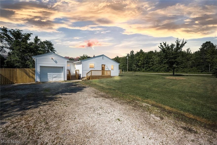Welcome to this adorable 3 bedroom, 1 bath Ranch on 1.5 acres! This property has a privacy fence in the back yard with a walk in gate, a double door gate for the bigger vehicles, and a gate to the back parcel. The driveway is on the side street and has 2 entryways in, the front and the mudroom/side door. Walking in the front door, you have the living room with a fully functional pellet stove as an additional heat source and new vinyl flooring. To the Left is the kitchen and laundry area with new trim and paint. The mudroom has been completely renovated from the ceiling to the tile floors. Then down the hall to the left is the completely renovated bathroom, from a brand new shower to the new tile floors. Continuing down the hall are the 3 good sized bedrooms, all with wood flooring, new doors, trim, and paint. The septic system was serviced just this past fall 2020, the hot water tank is 2022, and the Water softener is 2021. Come take a look at this wonderful home. Is it meant for you?