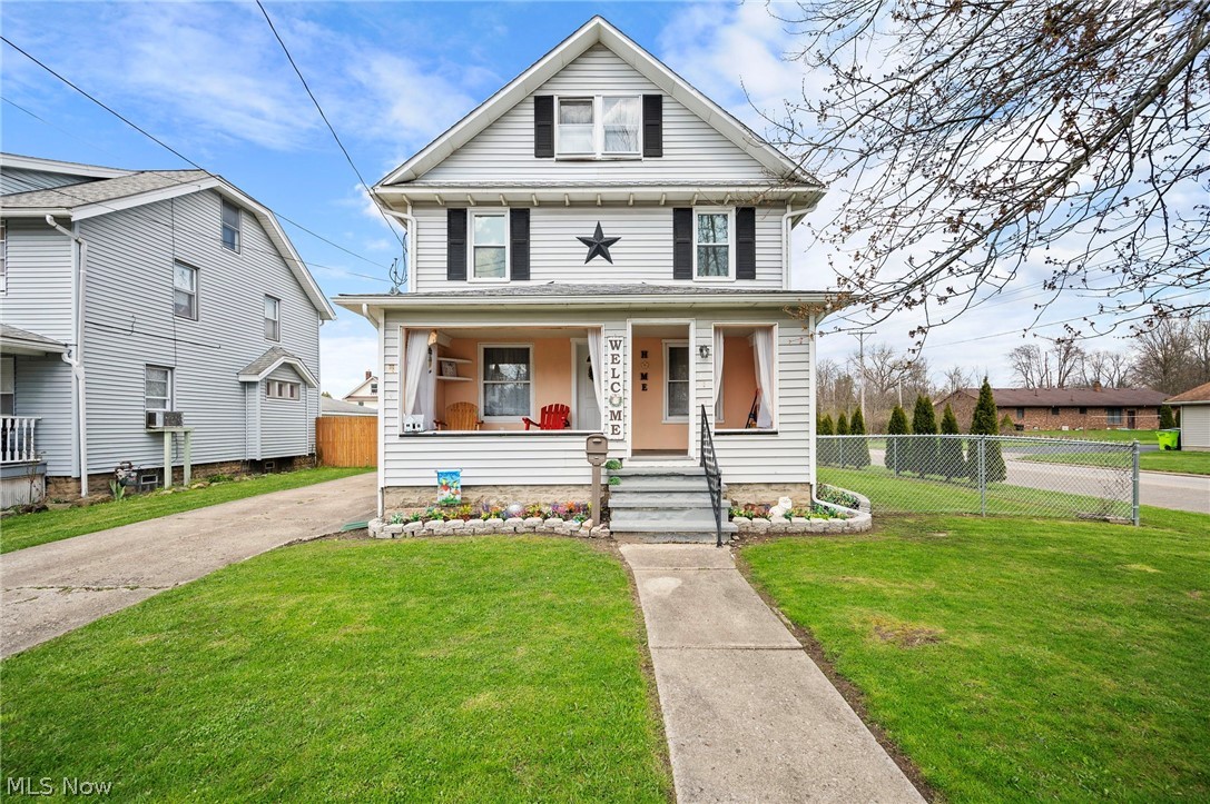 This spacious home located in the up and coming Newton Falls area features a large detached garage on the property that can be used as a working area or serve as an area for a car enthusiast and a fully fenced backyard. The partially finished attic space is a great space that can used as an additional bedroom, office, or workspace. The home also features 3 bedrooms, 2 full baths, over 2,028 of living sq ft, an enclosed front porch that can be used as additional entertaining space, and a finished basement that has a lot of potential. The following updates have been done in the past two years: replaced water softener (2023), replaced upstairs windows and in kitchen (2023), new front door and storm door for the side and back of the home (2023), painted the entire main level (2023), some outlets updated and circuit breakers added to electrical box, and much more. Conveniently located near Downtown Newton Falls where there is tons of shopping, restaurants, parks, and other local attractions. INCLUDED are ALL kitchen appliances, water softener, and washer/dryer. This home is a must see!