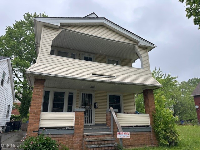 Investor special, duplex needing a bit of work to get it up and running again. Total rents conservatively estimated at $1700/mo. Second floor unit includes the 3rd floor, so it's set up as a 3-bed, bath; plus a traditional 2 bed, 1 bath unit on the first floor. 2-car garage needs repairs or demolition, but plenty of off-street parking with the driveway. Some updates completed: vinyl siding, newer hot water tank, upgraded electric panels. Separately-metered gas and electric. Great location, just minutes to Downtown Cleveland, University Circle, Cleveland Clinic.