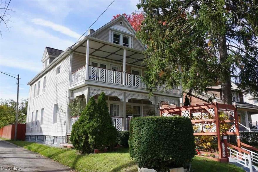 This duplex is an investor’s dream, but bodes well for another owner occupant too. The current owner-occupant has spent years lovingly making this home his own and maximizing all the space on every floor. Owners suite on 1st and tenants occupy suites on the 2nd, finished 3rd floor and lower level as well. Six bedrooms and four full baths allow for each floor to have their own space and to reside in updated suites. The home has vinyl siding and almost all newer windows. The slate roof is typically the longest lasting of all roof types offering maximum durability. There is a 4 car garage allowing covered parking spaces for all occupants. This owner melded old world craftsmanship with loving artistry touches to make it a truly unique offering, but now it’s time for a new generation to take over and carry forth ownership from here. Appliances to remain including 2 washers & dryers in lower level. Step in to a cash flow machine that will keep producing fruit for years to come. Note: auditors site shows 4 bedrooms but there is a 5th on the 3rd fl.