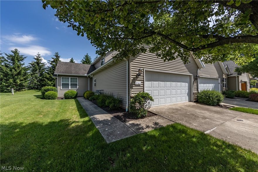 This meticulous, 1,822 sq ft, 2 bedroom, 2½ bath Ranch condo boasts a bright & open floorplan with a 2-car attached garage. The welcoming 2-story foyer leads to a relaxing living room with new carpeting, a cozy gas fireplace, and an eat-in kitchen. The eat-in kitchen offers ample cabinetry, prep space, included appliances, and a delightful dining area! The 1st-floor master suite with ceiling fan, new carpeting, an en-suite bath with vanity, a walk-in shower & a walk-in closet. The main level is complete with a powder room and a laundry room. Upstairs you'll find a relaxing loft area and 2nd bedroom with double closets and a full bath! Enjoy the warm weather on the spacious patio that is backed by trees. This must-see, move-in-ready home is conveniently located near shopping and restaurants. One year Home warranty included! Call today for a private tour!