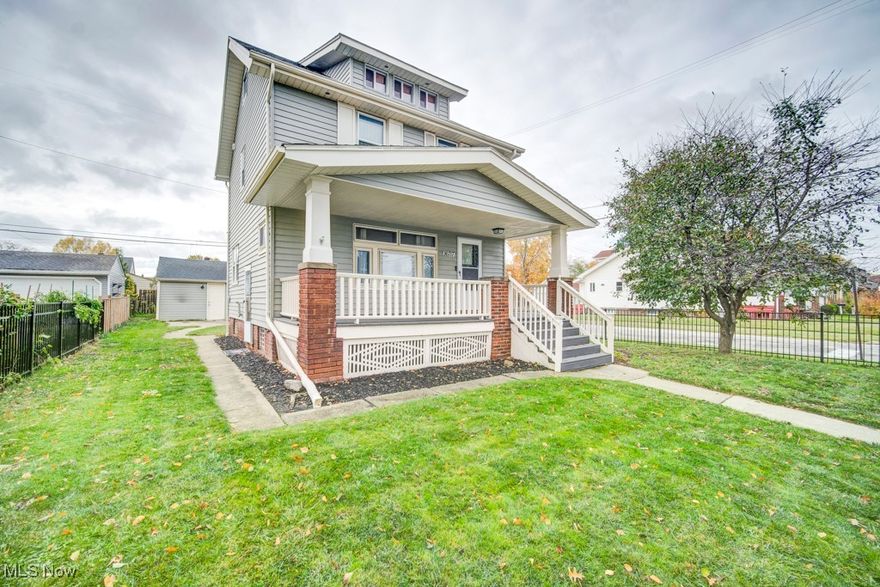 Welcome to 16717 Valleyview Ave in Cleveland, OH — where city convenience meets classic charm! This beautifully maintained home boasts numerous modern updates, including an updated kitchen, a full bath upstairs, and a half bath on the first floor. Enjoy a new air conditioning system and a professionally waterproofed basement for added comfort and peace of mind. Upstairs, the spacious third-floor bonus room is perfect as a playroom, home office, or cozy retreat. Outside, the fully fenced backyard is ideal for family gatherings or letting your furry friends play safely. 2 car garage and oversized driveway for plenty of parking. Situated in a convenient neighborhood close to parks, schools, and shopping, this move-in ready gem seamlessly blends comfort, character, and location! Hurry in, priced to move quick!