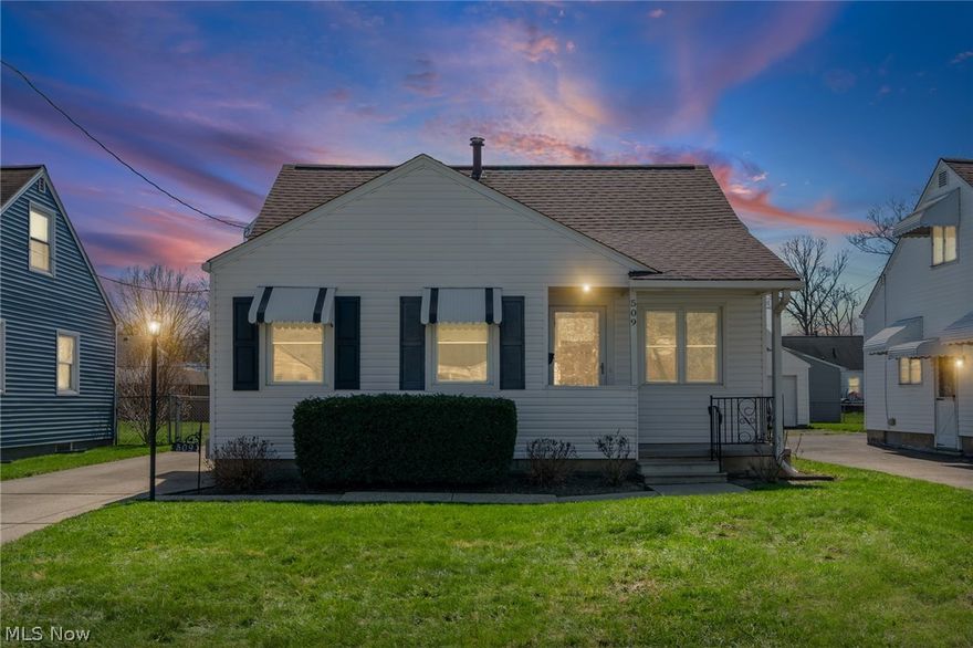 Come see this well-maintained bungalow in Elyria’s desirable Eastern Heights neighborhood, featuring 3 spacious bedrooms and 1 full bathroom 1 half bath in the basement along with plenty of closet and storage space throughout; you’ll appreciate the large 2-car garage and the huge yet manageable yard, perfect for relaxing or entertaining, while major updates have already been taken care of including a newer roof and vinyl siding installed by the previous owner, and the basement has been professionally waterproofed and finished with durable Nature Stone flooring, adding extra usable space and peace of mind, making this a great opportunity to own a solid home at an affordable price, so schedule your showing today.
