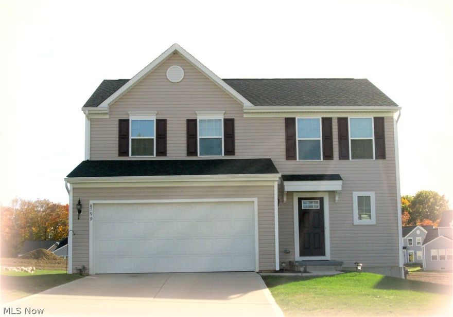 This HOT NEW STREETSBORO LISTING offers a SPECTACULAR opportunity to own in the HIGHLY-SOUGHT "MEADOW VIEW" community!!! Recently built in 2012, this AWESOME "next to new" colonial shows like a model on the exterior; the interior boasts a modern open floor plan, and neutral decor throughout!!! The well-designed main floor offers a large welcoming foyer, greatroom complete w/fireplace and LOADS of natural light, and a large eat-in kitchen with attached pantry & sliders overlooking the back yard!!! Rounding out the main floor is a conveniently placed half-bath, storage, and mudroom which leads to the two-car attached garage!!! Ideal for gatherings and entertaining, the lower level offers a large finished bonus-room with recessed lighting, TONS of additional storage solutions, and a large utility room which houses the mechanics. The second level welcomes you with two nicely appointed secondary bedrooms, a full hall bathroom, AND SECOND STORY LAUNDRY ROOM!!! Rounding out the second level i