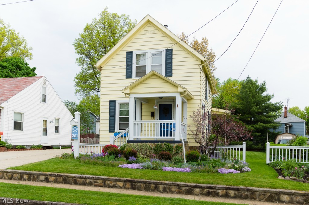 This 3 bedroom home with 1,100+ sq. ft. features beautiful woodwork throughout, a separate dinning area, and a large back deck overlooking the beautifully landscaped yard. The first floor has a bedroom that is located directly off of the main kitchen area. 1 full bathroom upstairs and a half bath on the main floor. This home is very clean with neutral paint and beautiful light shinning in the many windows. There is a 1 car detached garage. This home is located in the heart of Cuyahoga Falls near shopping, entertainment, and the new Portage Crossing Center. Rest easily because the sellers are providing a 1 year home warranty.