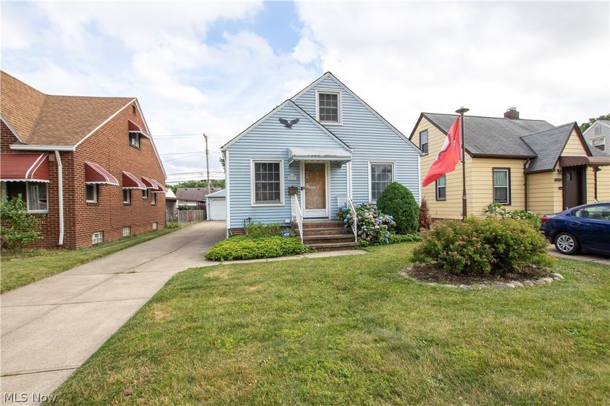 Make this Cleveland Cape Cod your new place! With an exterior that's been beautifully landscaped and maintained, you won't find many homes from this era that have the kind of quality updates that come with 14111 Saint James. For starters, this home features custom maple cabinets in the kitchen, updated siding and windows, and recently the furnace (2011), air conditioning (2020), and hot water tank (2017) have been replaced as well. You'll be amazed at the condition of the 2.5 car garage along with the driveway, and the partially-finished basement with half-bath is loaded with potential. The home opens to the family room with electric fireplace that stays. The galley kitchen with space for a table lies just beyond this room, and 2 nice-sized bedrooms and a full bath round out the first floor. Take note of the blackout blinds throughout the home for ultimate privacy! The upstairs dormer has plenty of storage and is great for bedroom number 3! All appliances stay including the kitchen app