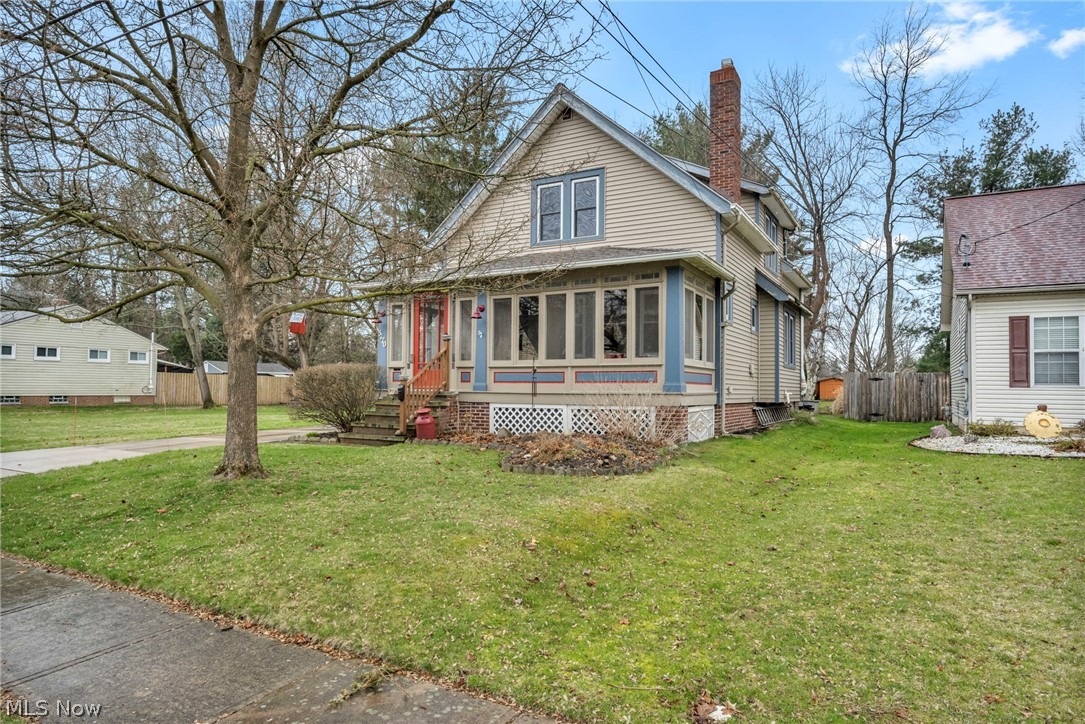 Step into this charming Cape Cod nestled in the heart of North Olmsted. Set on a quiet, dead end street, this home also boasts a double lot for extra privacy and space! It has been meticulously maintained preserving it's original charm but with modern conveniences. The fully enclosed front porch can easily become your relaxing morning retreat or early evening oasis. Enter the home into a welcoming living room with hardwood floors, oak trim and wood burning fireplace that was converted to gas in 2018. Quaint touches remain throughout such as the built in bookshelf and cabinet, a milk chute, and the original glass doorknobs. Head into the renovated kitchen with breakfast nook that includes new cabinets, backsplash and all stainless steel appliances. Plenty of light enters through the large, fully removable window over the sink. A full bedroom and half bath complete the main floor. Upstairs are three sizable bedrooms, all with hardwood flooring and ample closet space. The unfinished basement includes a laundry area, storage and small workshop. An amazing 20x30 garage built in 2016 with large walk up attic space, small heater and 200 amp service is perfect for the car enthusiast. Other recent updates include vinyl siding 2013 and a partial composite, freestanding, two-tiered deck built in 2020. Furnace and AC regularly serviced and seller's are offering a 1 year home warranty for peace of mind. A radon mitigation system was installed in 2001 prior to current homeowner's. Located in a great location close to shopping, dining, the Metro Parks, and highway access.