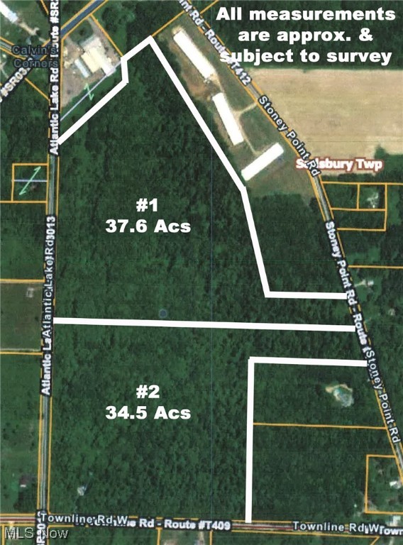 72+ Acres Of Wooded Land - Sadsbury Twp. – Crawford Co. PA - Hunting & Recreation Land – Offered In Two Adjoining Parcels – Over 30+ Acres Each – Online Bidding Available - ABSOLUTE AUCTION, all sells to the highest bidder on location ONLINE AND LIVE ON-SITE BIDDING WILL BEGIN FRIDAY – MAY 19, 2023 – 6:00 PM. Real Estate features 72+ acres – frontage on Atlantic Lake Rd., Townline Rd. W., and Stoney Point Rd. Come walk it over. Maps at the site or visit us on our website. Heavy timber has been cut. Great hunting parcels. Sold by the acre, take one or both. Mineral rights owned to transfer. Divided as follows: Parcel #1 – 37.6 acres. Parcel #2 – 34.5 acres. TERMS ON REAL ESTATE: 10% down auction day, balance due at closing. A 10% buyer’s premium will be added to the highest bid to establish the purchase price. Any desired inspections must be made prior to bidding. All information contained herein was derived from sources believed to be correct. Information is believed to be accurate but