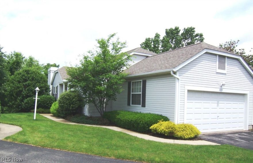 Welcome to this lovely ranch condo at popular Woodbury. This is an Ashley IIE end unit with 3 bedrooms and 3 full baths. Located on a private, wooded cul-de-sac, this condo offers a fully applianced eat-in kitchen with a window seat and a pantry. There is a vaulted great room w/a gas fireplace (just flip the switch), and sliders that lead to a covered deck. The master bedroom has a vaulted ceiling and will accommodate king sized furniture; the master bath has two walk-in closets. The second bedroom is just steps away from the guest bath and would be a perfect guest bedroom. There is a first-floor laundry, just off the garage and the washer and dryer are included. The lower level is finished with a family room, a bedroom with a walk-in closet, and a full bath. There is also tons of storage space in the unfinished area of the basement. The family room has sliders that lead to the patio and back yard w/a small stream! This condo offers immediate possession at closing, and the owners are o