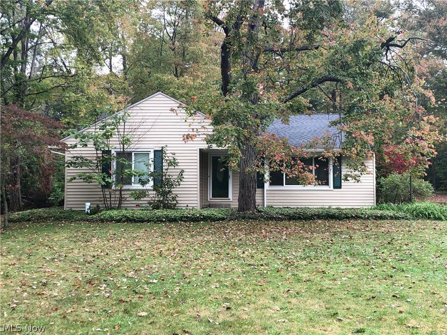 Welcome to this outstanding opportunity in Chesterland! Great location that is convenient to everything within minutes.  This home has newer siding and gutters (4 years) and a newer roof (3 years). Wonderful ranch living with three bedrooms and two full baths plus a first floor laundry! The kitchen is spacious and leads to a formal dining room that overlooks the back yard. The formal living room has a wood burning fireplace to warm up those cold nights! The attached and heated three car garage is just off the laundry area and has tons of room for both cars and storage. For additional storage there is a large shed in the backyard. The full partially finished basement has a fireplace as well as a workshop.  All appliances stay including the washer and dryer. So many possibilities here!