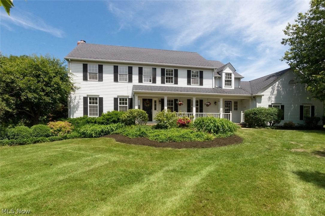 Welcome to this MUST SEE stunning colonial located in the beautiful Whitetail Community of Chagrin Falls! The large updated gourmet kitchen comes fully equipped with all new top grade appliances, new cabinets, new quartz countertops, island, & built-in pantry with deluxe built-in microwave that creates the perfect atmosphere to cook while enjoying views of backyard! Renovated open floor plan coupled with new hardwood throughout the first floor & updated half bath makes for a great entertainment space. Cozy up with family & friends in the large great room with brick fireplace & built-in bookshelves or unwind in the living room with new carpet. The second floor has new carpets throughout as well as 4 large bedrooms including a master with full ensuite & an additional updated full bath. All bathrooms have granite countertops. The basement comes with new carpets & media room that makes for a great gathering place for children & teens, as well as new epoxy flooring in storage room! The invi