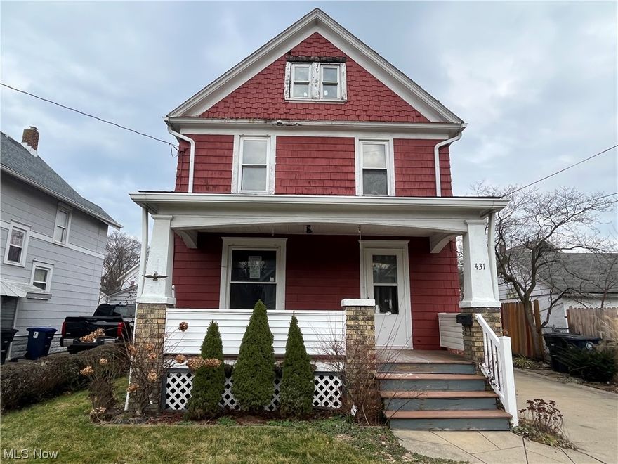 This Classic Colonial in Akron's North Hill neighborhood features a signature symmetrical facade and open front porch. The first floor provides ample living space, a bedroom, full bath, and large kitchen with room for dining. Three bedrooms and a second full bathroom complete the second floor.  There is bonus space in the both the attic and basement perfect for a den or home office. Property sold As-Is.  Equal housing opportunity.