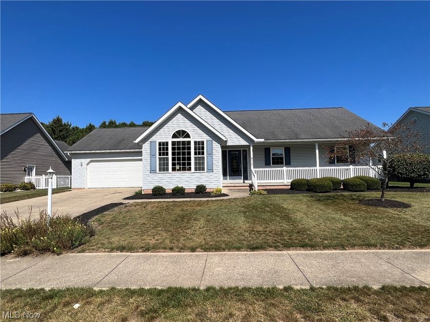 Well maintained 3 bedroom, 2 bath vinyl sided ranch.  Spacious living and dining rooms.  Kraftmaid oak kitchen with stainless steel appliances.  Cathedral ceilings in the first floor family room with triple french doors to the stamped concrete patio.  Trayed ceilings in the master suite with walk in closet and full bath with walk in shower.  Third bedroom could be a main floor office.  First floor laundry room.  Full, 12 course basement stubbed in for additional bathroom.  200 amp breaker box.  2 car attached garage.  Level lot with inground sprinkler system.  Excellent south side location.  The taxes reflect the seller receiving a homestead credit of $338.10 annually.  Move in ready, a must see!