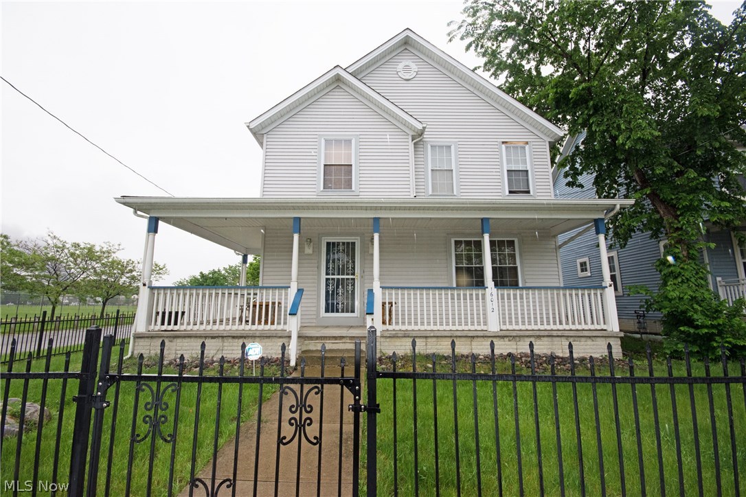 A lot of house for the money! This newer 1997 colonial offers so much for so little. Enjoy people watching and relaxing with friends on the large front porch. The bright and sunny living room features a gas fireplace with electronic starter. The large, dine-in kitchen with breakfast bar is a great place for families to gather. Sliders lead out to the private fenced patio. All three bedrooms are generously sized with good closet space. The master bedroom features double closets and a private entrance to the full bath. Downstairs, a finished rec room adds extra living space and another full bathroom. Directly across the street from historic Euclid Park provides access to additional green space to walk the dog and play with the kids! Thermal insulated windows, insulated walls, high efficiency furnace and hot water heater all lend to lower utility bills and greater comfort.