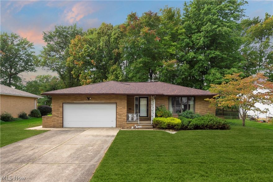 Meticulously maintained 3 bedroom, 1.5 bath brick ranch located in a desirable area of Seven Hills. Walk through the front door to a welcoming foyer that leads you to a living room with a large front window that is open to your dining room with hardwood floors.  Large spacious eat-in kitchen with tiled floor and backsplash that is open to the family room.  Off the family room is a door that leads to a large concrete patio for you to enjoy and it overlooks your private wooded backyard. Back inside you’ll find a half bath off the family room that connects to the master. Two other spacious bedrooms and another full bath complete the main level.  Huge basement with glass block windows, workshop area, and laundry area with plenty of storage throughout.  Completing this offering is an attached two car garage, newer windows, and a NEW roof was just put on!  Conveniently located close to highways, shopping and restaurants.. Hurry this one is move-in ready and a great value!