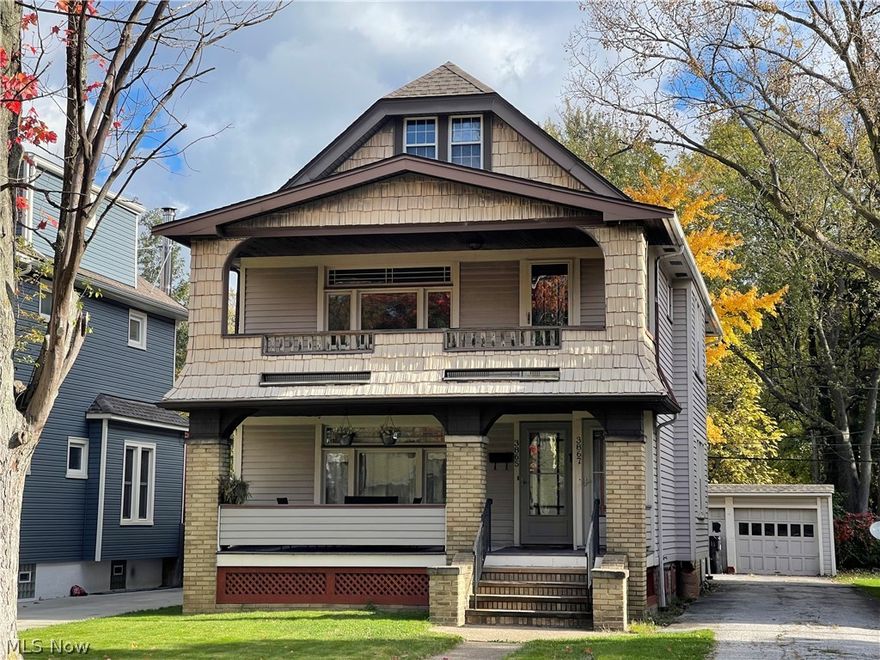 Fantastic West Park duplex in a great location! This home has been well cared for with a majority of the bigger ticket items taken care of.  The updates include a new roof, updated windows in both units and glass block windows in basement and new hot water tank.  The first floor has newer laminate flooring and the second unit has hardwood floors.  The beauty of the original wood trim and baseboards are still present throughout the house.  The drains have been recently snaked and each unit has its own electric panel, furnace and hot water tank.  An added bonus is the central air.  The 3rd floor attic is an option for another bedroom or two if finished! 2 access doors to the second unit which can make the third floor an option for a third tenant.  The basement has four separate private storage areas. Garage needs repaired and/or replaced.