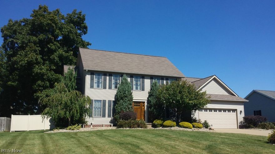 Large, inviting colonial home in the popular Countryside Development. Over 2600 sq ft of living space and over a half acre lot. Warm, natural oak woodwork and engineered hardwood floors throughout the first floor. New wood front door w/beveled glass and side lights. Open concept Kitchen that overlooks the Family room w/gas fireplace. Oak cabinetry in Kitchen w/island, recessed lighting, office area and all appliances stay! Formal Dining room w/crown molding, formal Living room, 1st floor laundry & renovated half bath complete the first floor. Lg master suite w/3 additional bedrooms, lots of closet space and main bath to share. Lg backyard w/oversized shed, fire pit, patio and play set stays! Full basement just waiting to be finished!