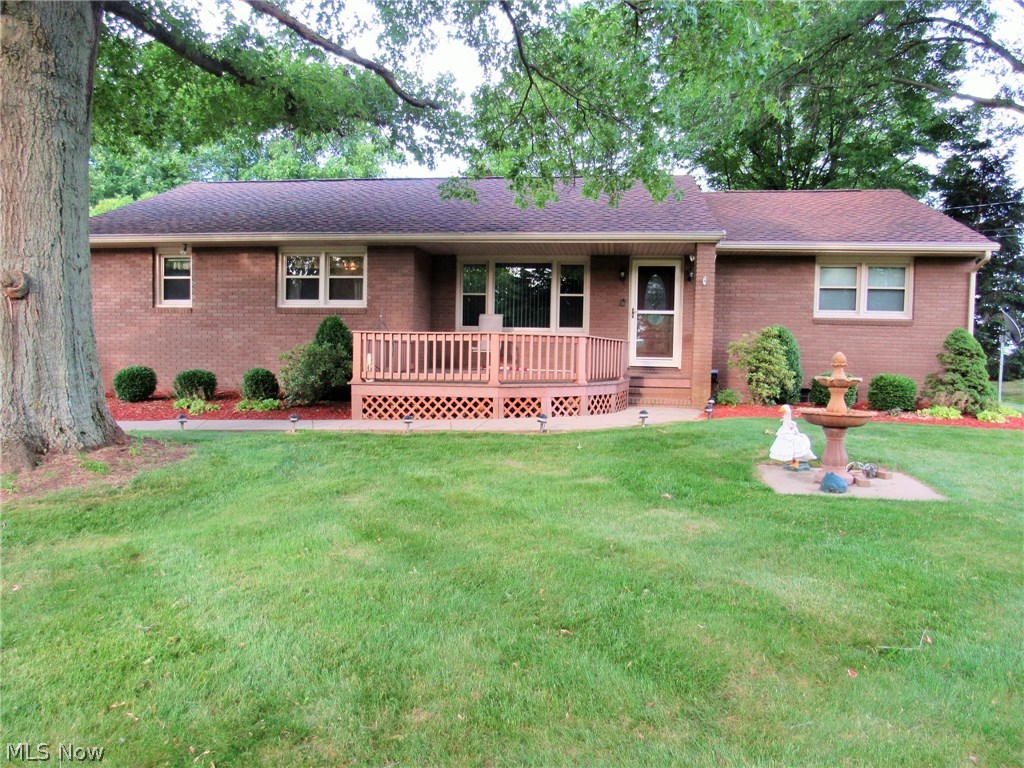 Welcome home to this beautiful ranch! 3 bedrooms, 2 full baths, 2 garages: one 1.5 car attached & one 3 car detached, and a fully finished basement. Newer flooring in kitchen with all appliances included and a nice-sized dining area. This home is perfect for entertaining with the open floor plan and full bar in the basement. There's a cellar in the basement that keeps at 50 degrees, a large utility room with a deep freezer, and a wood-burning stove. The back yard is spacious, has a large tool shed, and overlooks rolling fields. Brand new sump pump and water softener as well as a generator in the back yard. You don't want to miss this house!