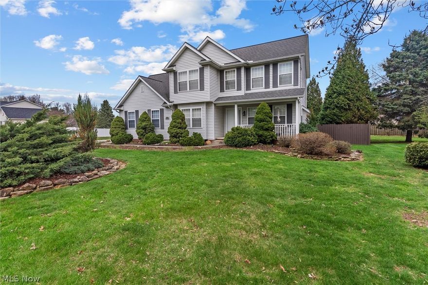 Situated in a very sought after area pride of home ownership speaks loudly with this gorgeous Colonial! Upon entering you will immediately notice a soft palette of paint color and a seamless flow from room to room. The oversize living area with gas fireplace leads to the eat in kitchen. Perfect for the culinary enthusiast with white cabinetry, black Perl granite countertops and all newer appliances. Lets not forget the dining area where many family memories and laughs will be made. Onto the second level. The master bedroom being grand in size with walk in closet. Attached master bath and jetted tub to relax after a long day. Three additional bedrooms and full bath complete the second. The real show stopper is the finished basement! With bar area, plenty of storage this would be perfect for entertaining or creating your own little getaway. Slider off the kitchen leads to the backyard. BBQ season is upon us. Get ready for grilling on your the deck. If you love basketball this home also has an amazing basketball half court in the backyard! Also surrounded by trees makes this very private. More great features include Generac generator, storage shed, newer kitchen appliances, laundry on the main, 2yrs young hvac unit. This is your opportunity in a great neighborhood set up your showing today.