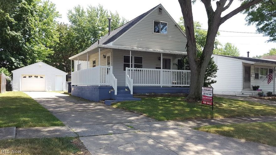 Charming 3 bedroom/ 1 bath Cape Cod with carpet throughout the living room and two of the bedrooms. Nice sized eat- in kitchen with beautiful wood-laminate flooring. Plenty of storage throughout. Full, unfinished basement with lots of potential. Oversized 1+ detached garage with a fully fenced in backyard! Close to parks and trails!