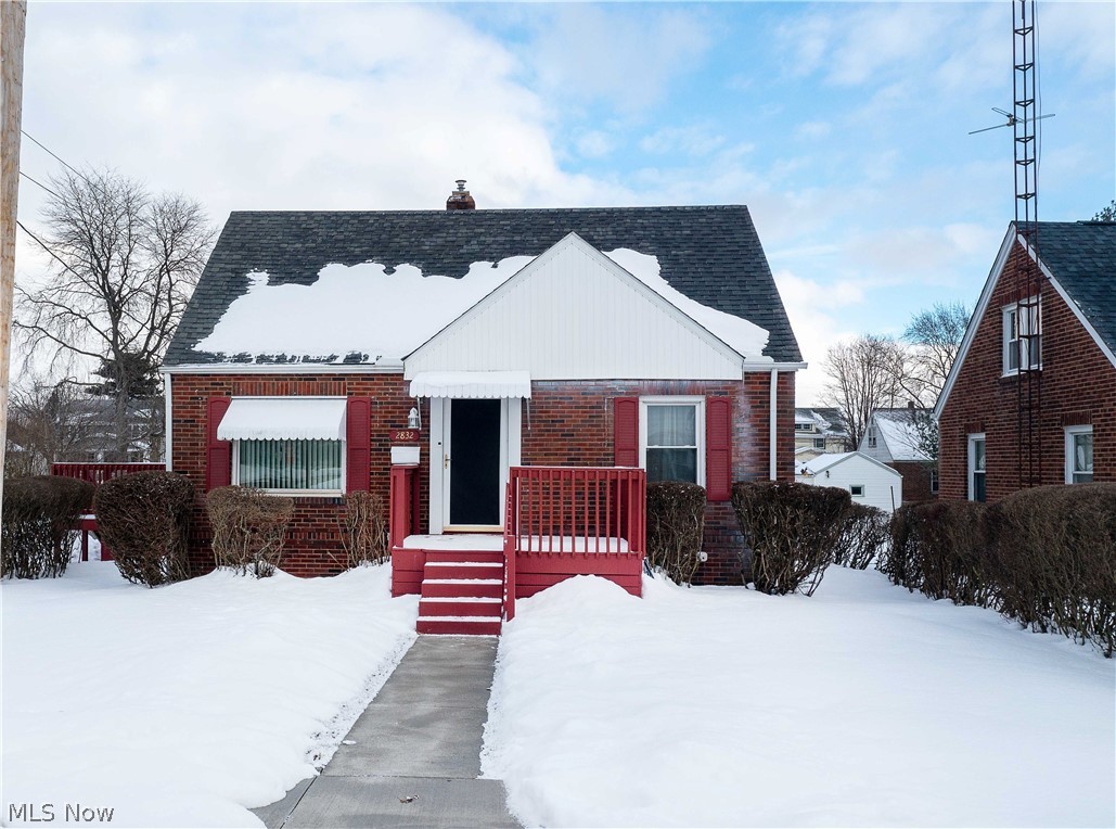Wow, great starter home! Well-maintain and complete with Charm and Character. This fantastic brick home features beautiful hardwood floors, modern colors, an open concept living room/formal dining room (it is being used as a great room right now). An eat-in kitchen offers a tile backsplash, refrigerator & range, white cabinets, plenty of natural light, and access to the side deck. The main floor is complete with a full bathroom (with a walk-in shower), a bedroom, and a linen closet. Upstairs is the master bedroom with gleaming hardwood floors, a large closet, and extra storage space. Downstairs you can relax or entertain family and friends in the spacious recreation room with laminate floors, recessed lights, glass block windows, and was recently updated. Also, there is a cellar, a laundry room, and plenty of storage space. Plus, by the garage is an extra cement parking space for another car (or could be used as a patio). It sits on a corner lot. Close to schools, parks, and recreation