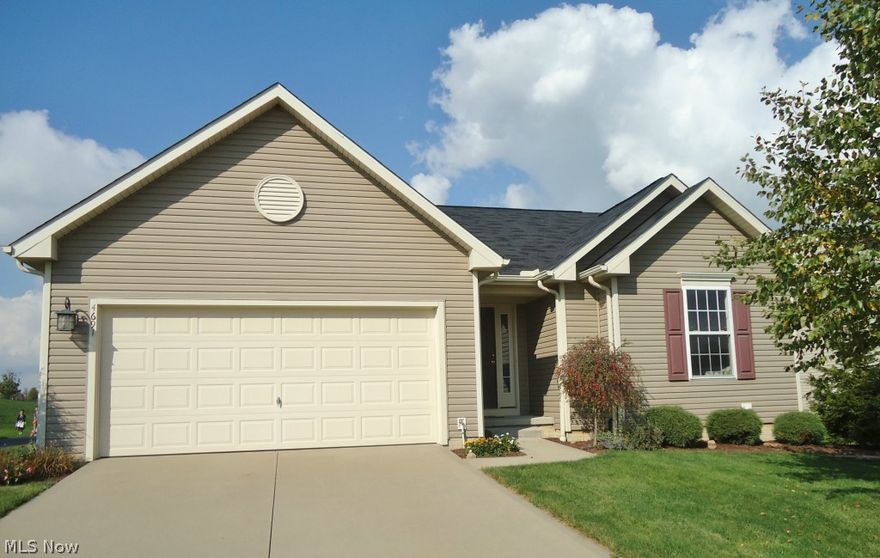 Don’t miss this newly listed 3 bedroom ranch with open floor plan and appealing neutral décor throughout.  The great room, kitchen, and dining area feature vaulted ceilings, and provide the perfect setting for entertaining.  The split floor plan provides privacy by separating the master suite from the other two bedrooms. Additionally, you will enjoy the gas fireplace, large backyard backing to greenspace and park, a full basement,  attached two car garage, and attractive landscaping