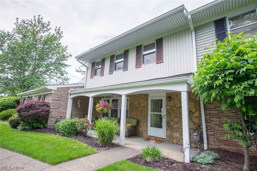 Welcome to this bright and clean 3 Bedroom 2.5 Bath condo located within the Green City School District. The dining room opens into the eat-in kitchen with a convenient first floor laundry. The living room offers three large windows to let in plenty of light with a great view of the golf course. Upstairs features 3 spacious bedrooms and 2 full baths. The master bedroom includes his and her walk-in closets and bathroom sinks to add ease and more than enough storage. Walk out onto the private fenced-in patio and enjoy an evening, or spend a relaxing afternoon on the covered front porch next to the stream overlooking the 18th hole of Prestwick Golf Course. Amenities include a swimming pool, clubhouse, play set, and swings. Conveniently located close to shopping and entertainment, just move right in to this maintenance-free community.