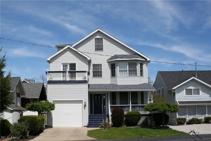 Welcome to Mitiwanga Beach.  One of the nicest private beaches along Lake Erie. Very spacious 5 bedroom, 4 ½ bath home.  Lots of possibilities.  Main floor offers spacious floor plan with open kitchen/breakfast bar and eat in kitchen/living room with fireplace. Opens to deck/outdoor kitchen with partial lake views.  Custom pantry off of kitchen.  Georgous study with fireplace/custom shelving.  2nd floor offers master bedroom suite with walk in closet/large bath/fireplace/balcony with lake views. Also 2 other good sized bedrooms/full bath/and an amazing laundry room. 3rd floor offers two bedrooms with half bath.  Just a short walk to a great private beach/tennis and basketball courts.  Live year round, or enjoy as your second home. Possible weekly rental for $2000+ per week.