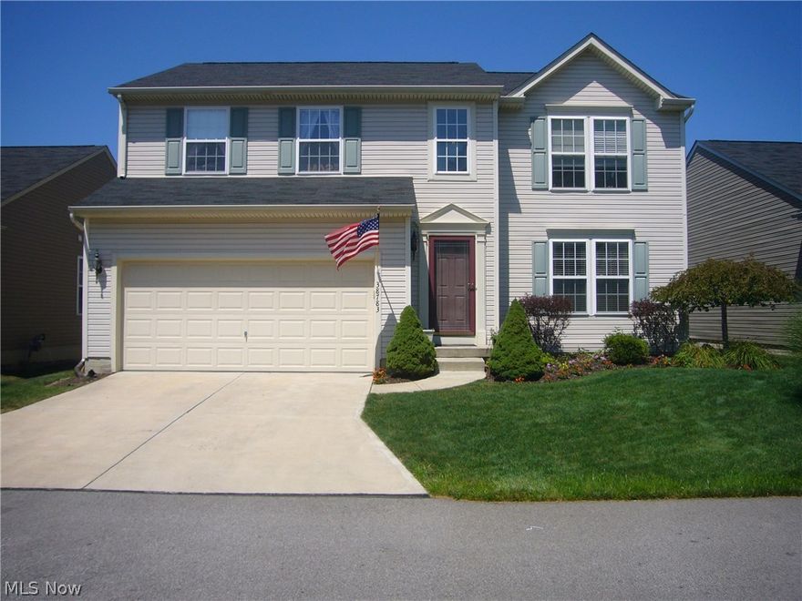 Original owners offering this attractive, very roomy two story family home in a high demand area just a few minutes from freeway.  First floor "Morning Room" behind the kitchen creates a very spacious feel or can easily be used for eating area as it is now.  First floor very open with no partition walls so you can visit/entertain while in the kitchen.  First floor laundry room and half bath for convenience.  Nice gas log fireplace in the living room.  Door to patio off the kitchen for easy backyard access.  Second floor has master with it's own private bath, two additional bedrooms and another full bath plus a 25 x 13 Bonus Room that can be kids playroom or an office or an added bedroom if needed.  Full unfinished basement that has plenty of finishing potential with bathroom plumbing already roughed in floor.  Landscaping provided is just for common area and snow removal is for the street not driveway.  All the appliances are included.