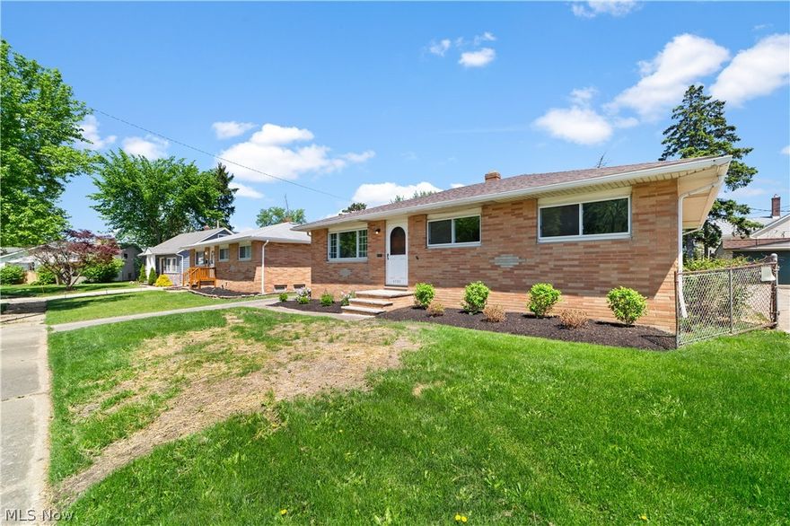 New Roof, New furnace and a/c, new kitchen and bath. Full basement. Freshly painted with carpet and vinyl plank flooring throughout. Exterior has been freshly landscaped.
Covered rear patio, 2 car garage and shed