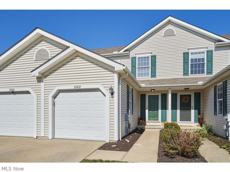 Move in and enjoy this updated 2 bed, 1.5 bath Powdermaker Townhouse in Avon Lake.  Immediately upon entering the foyer you will notice the stunning, new vinyl plank flooring on the first floor.  The kitchen has newer appliances and overlooks the living room.  Spacious living area with sliders to private patio. Convenient half bath and access to the garage complete the first floor.  New carpeting up the stairs and on second level with master and guest bedrooms with plenty of closet space.  Roomy main full bath with large vanity.   A full basement with plenty of room for storage awaits your finishing touches. Washer and dryer stays.  Updates in Sept/Oct 2019 include fresh paint to all walls, ceilings, doors and trim and new flooring throughout, new blinds, all mechanicals serviced, ducts cleaned and new rear steps to patio. Additional updates to Hot Water Tank (2017), Refrigerator and dishwasher (2018). Professionally Cleaned. Low monthly HOA fee of $110/month includes landscaping, snow