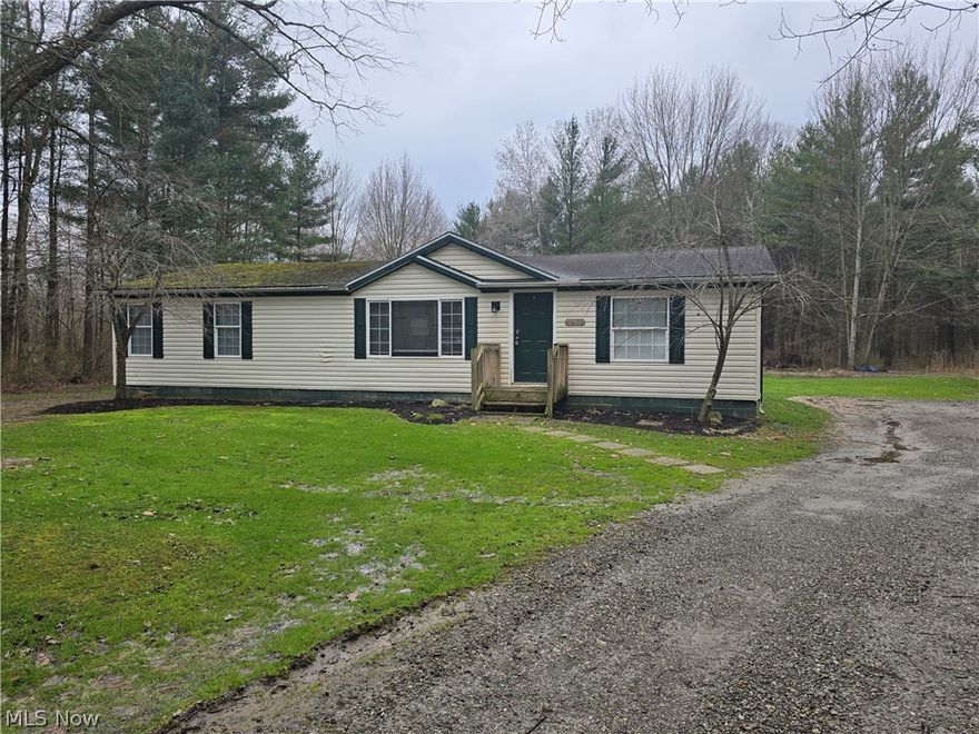 Large 7+ acre lot with riding trails and a pond. Open floor plan with large kitchen and panty. Updated main bedroom opens up to a large bathroom offering a stand-up shower and jetted garden tub. Everything you need on one floor.