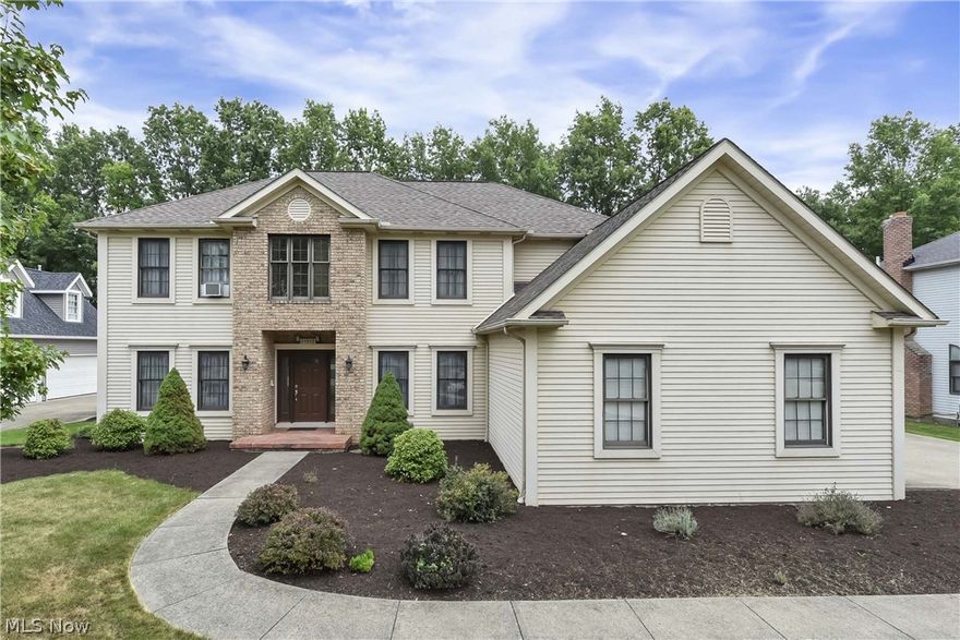 Prepare to be moved! Welcome to your dream home at 24848 Tricia Dr in Westlake! This stunning Colonial home boasts 4 beds and 2.5 baths spread over approx. 3,931 sq ft of living space. As you step inside the foyer w/ its gleaming ceramic tile floors, you'll immediately feel the warmth & elegance of this home. The main floor features 9ft. ceilings, a spacious office, a formal dining room, perfect for hosting dinners, a living room where you'll find beautiful crown molding & French doors that lead to the 2-story family room. Cozy up by the fireplace & enjoy the natural light pouring in from the large windows. The open-concept eat-in kitchen is a chef's dream, w/ oak cabinets, a pantry, center island, SS appliances, & stunning granite countertops. The slider in the kitchen leads to the beautiful backyard, where you can relax & entertain on the composite deck w/ a retractable awning. Upstairs, you'll find the primary retreat, complete with vaulted ceilings, an extra large walk-in closet, & a luxurious ensuite bathroom. The primary bathroom features double sinks, granite countertops, a shower, & jetted tub, perfect for unwinding after a long day. The remaining 3 spacious bedrooms share a full bathroom. The finished basement offers more living space, w/ a huge recreation room that can be used as a home theater, game room, or gym. Step outside into your private oasis, complete with in-ground pool, perfect for hot summer days, backing up to a wooded area for added privacy. This home is nestled on a wooded cul-de-sac street with no HOA fees, offering a peaceful and serene setting. The exterior of the home features a combination of brick & vinyl with beautiful landscaping offering great curb appeal. The attached garage has space for 2 cars, providing ample space for your vehicles & storage. The location is ideal, w/ all the amazing amenities of Westlake nearby.  Don't miss your chance to own this beautiful home in a desirable neighborhood. Check out our virtual tour!