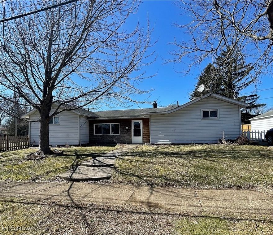 If you ae looking for a home with everything on the main floor and a corner lot, this is it! Two bedrooms with bath and a half. This home features an enclosed front porch and also a patio with a deck.  Detached garage and a fenced in yard. The formal dining room could be converted to a 3rd bedroom or family room. The access to the partial basement/utility room is from outside. Please allow 24 hour notice for showings.