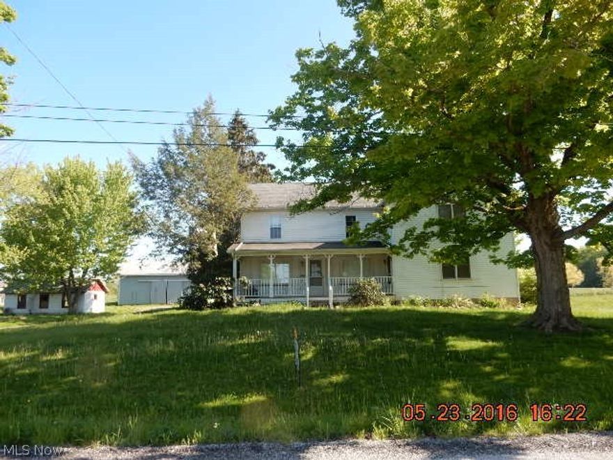 Much potential in this farmstead. Large century home in very good condition. Nice country kitchen with walk in pantry.  Large dining room and rustic Great room featuring a fantastic wood burning fireplace! 4 roomy bedrooms upstairs.   Newer well and septic. Located in the heart of Ashtabula county just minutes from the county seat of Jefferson, Home of Ashtabula county fairgrounds. Quick access to I-90 and just about an hour to Cleveland, OH or Erie, Pa.  Free gas available to home. Small pond and a brand new pond water system that has not yet been connected. About 20 acres of hayfield. 35 acres Tillable, 12 acres wooded , 8 acres pasture ( all acreages approximate) . There is room for everyone here ! Perfect opportunity to move off the grid and become self sufficient! Recently reduced price and seller is motivated. Willing to split and sell smaller acreages to accommodate your needs! 
Many outbuildings :
FOUR SIDE CLOSED MTL POLE BLDG 1981 26 X 36 ( 12-stall barn) , FLAT BARN 1955 2