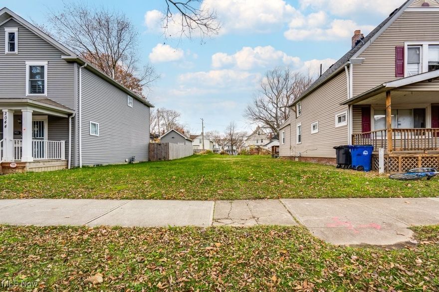 Build your next project in Cleveland’s fast-growing Near West Side! This affordable residential lot offered at just $19,000 features all utilities available at the street, making it an easy infill build. Located just minutes from Gordon Square Arts District, Edgewater Park, dining, and highway access, it’s ideal for a new single-family home or investment property (buyer to verify zoning and building requirements). Don’t miss this opportunity in an up-and-coming area!
