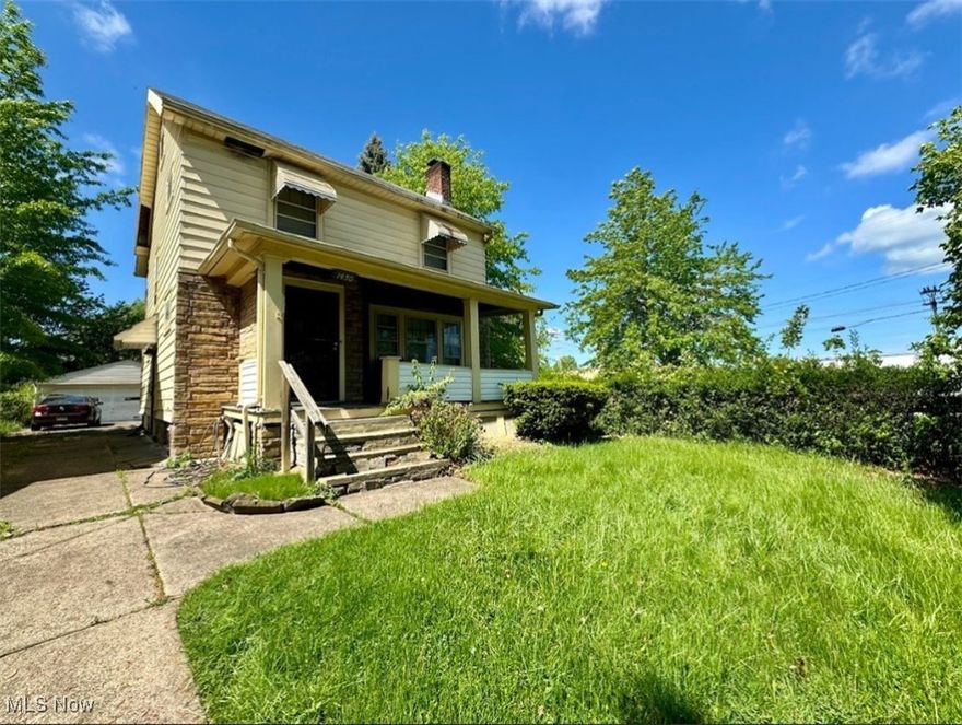 Welcome to this well-maintained, classic-style single-family home in a friendly Euclid neighborhood. The home features three spacious bedrooms, a bright and inviting living room with a fireplace, a retro kitchen with full appliances, and beautiful natural hardwood floors throughout the main level. Upstairs, you’ll find a balcony overlooking the street as well as attic access for extra storage. A generous full basement provides additional space, while the detached two-car garage offers convenient off-street parking. The property is pet-friendly and situated in a quiet area yet still close to local amenities, shopping, public transportation, and major roadways. With its vintage charm and thoughtful layout, this home is ready to welcome tenants who appreciate character and comfort.