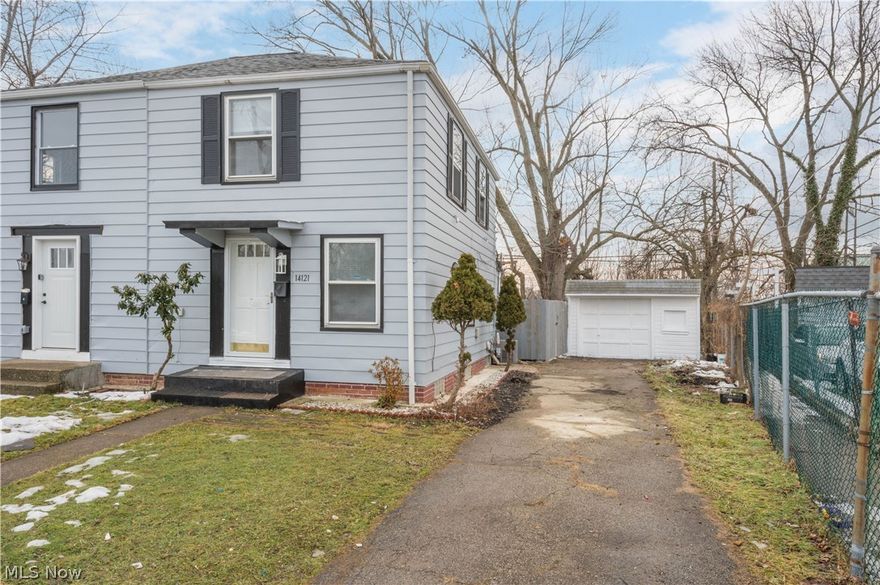 Come check this well-kept beautifully 2 bedrooms, 1.5 baths colonial half Duplex home. All you need to do is move right in - we've taken care of the rest. This home features fresh paint, remodeled kitchen, new appliances, brand new fridge; new range, brand new kitchen cabinets and counter tops, new carpets, led lights all over rooms, new celling fans, brand new window blinders and wood floor living room that is recently done and made it ready for new owner to turnkey and move in. Partially finished basement with fresh paint and new carpet adds more value to the beauty of this home. You will absolutely love the 3-season room which is a perfect spot for relaxing that leads out to the deck/patio with a fully fenced and private backyard.  Convenience is key here, with your own driveway parking and quick access to I-71, I-90, Lakewood, and Kamm's Corner. This home is perfectly located for easy city living with a neighborhood feel, and it's just minutes away from dining, shopping, and more. If you're looking for an affordable home in Cleveland's West Park with minimal maintenance. The house is sold AS IS and seller is not doing and repairs. Buyers are welcomed to do inspection for their own information. This is a must-see, so don’t miss your chance to own this charming home—schedule your showing today!