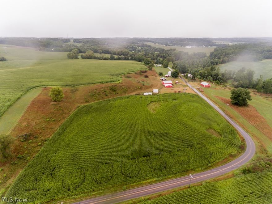 Auction 9/24: A beautiful farm offering w/ excellent tillable land, woods, building sites, & a nice set of improvements. The home features a large kitchen w/ dining area, large laundry area, living room, den/office w/ Briar Hill stone fireplace, full bath, master bedroom & large master bath on main floor w/ 2 addtl bedrooms upstairs. The full basement is a walkout w/ shop area, storage. Utilities include updated gas forced air furnace, central air, well & septic. Addtl buildings include a 24’x36’ detached garage, 36’x60’ machinery shed, bank barn w/ attached shed, shop, corn crib shed, & several other outbuildings. The land has approximately 70 acres tillable land; 10 acres pasture area, & approximately 50 acres of woods. All mineral rights are included and there is plenty of road frontage with each parcel having good access and building sites. The Schenck Creek flows through this property providing serenity and water. This farm offers many wonderful things to all buyers so make plans