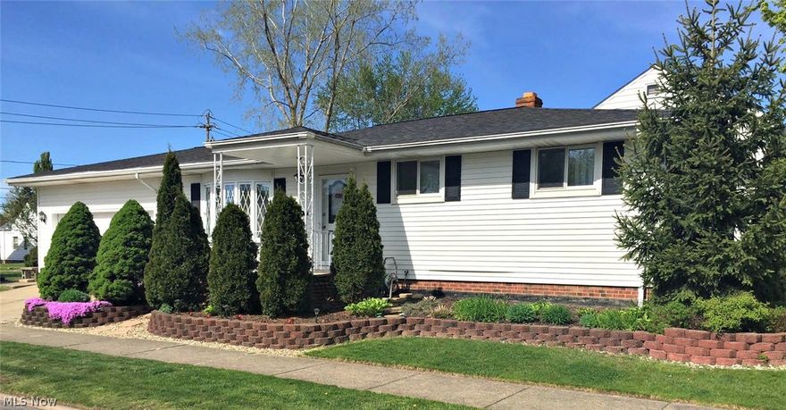 Beautifully remodeled, 3 bedroom ranch.  Truly nothing to do except move-in!  Meticulously cared for with many updates including roof (2014) complete tear-off, new hot water tank (2015), remodeled bathroom w/ ceramic tile, corner jacuzzi tub & double sinks. New doors on bedrooms and bathroom. Kitchen has been updated with new sink, faucet, tile backsplash, cupboards and freshly painted! Finished basement with 1/2 bath. Lots of space! Other updates include granite floors in entry way and decorative wood on walls. Newer laminate floors in Living room, hallway & one bedroom. Outdoor patio is perfect place for family gatherings or entertaining!  Please call today for a private tour of this charming home!