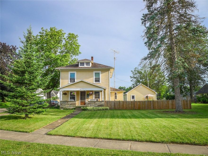 Charming two story home on a corner lot within walking distance to the Kokosing Gap Trail, downtown and Phillips Park. 3-4 bedrooms, 1.5 bath, cabinet filled kitchen with eat in dining with an adjoining dining room and nice size living room. Main level laundry, main floor bedroom/office, half bath off the kitchen and an enclosed porch perfect to relax. Enjoy a cup of coffee on the covered front porch, fenced in yard, detached two car garage. Many updates throughout. Don’t miss out on this great buy.