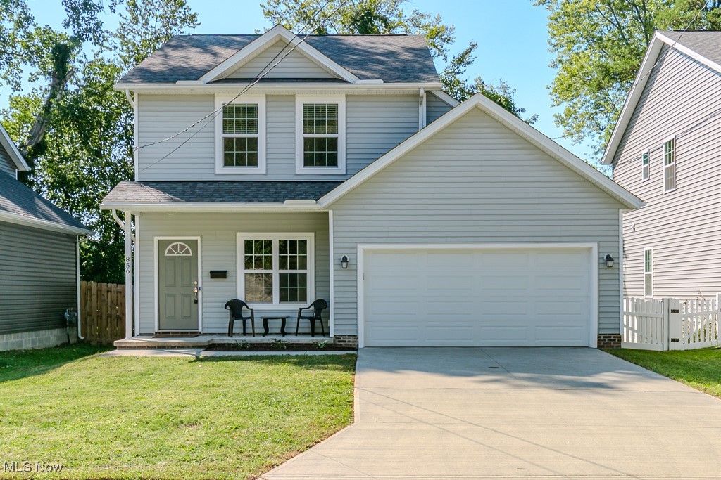 Stunning colonial home just steps from Lake Erie and Osborne Park, with special cut-through access off Orchard Road. In only two minutes, you can be enjoying the park’s pool, baseball fields, disc golf course, and scenic walking trails along the lake. The first floor of the home features an open-concept design with soaring 9-foot ceilings, a spacious dining room, and a large kitchen with quartz countertops, stainless steel appliances, and brand-new waterproof LVP flooring throughout. Upstairs you’ll find three bedrooms and a full bath, including a bedroom with a walk-in closet, as well as a convenient second-floor laundry room complete with a wash sink and hookups. The highlight of this property is the versatile recreation room, already equipped and wired to serve as a golf simulator or home theater, but equally perfect as a gym, home office, or additional living space. Step outside to the fully fenced yard with low-maintenance vinyl fencing and a concrete patio, ideal for entertaining or relaxing. This rare combination of modern finishes, flexible living spaces, and an unbeatable location near Osborne Park makes this home truly one of a kind.