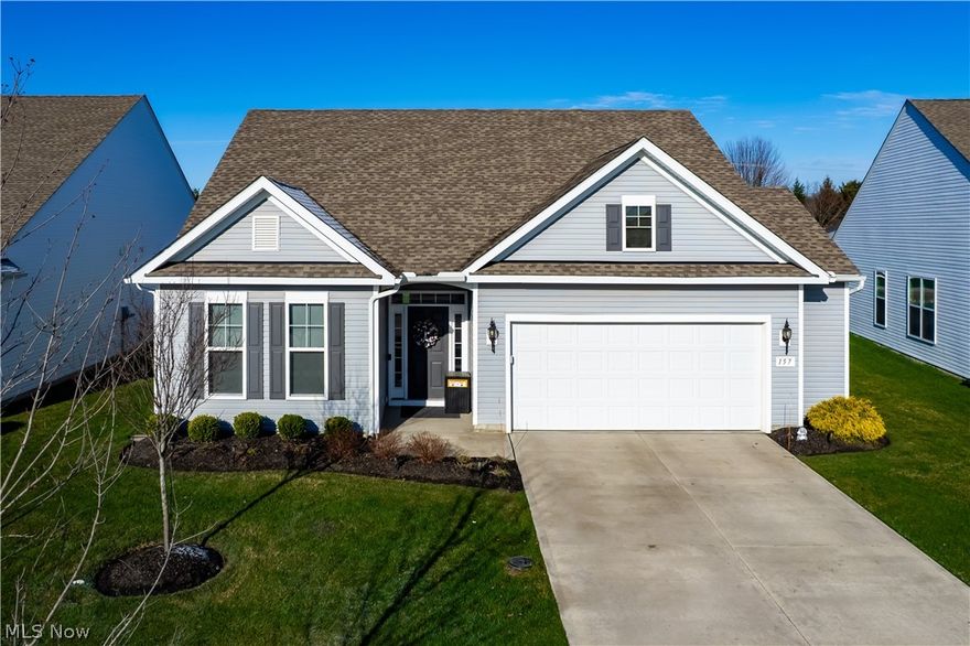 Don’t miss this opportunity to own a newer home in a vibrant, amenity-rich community created for easy living and an active lifestyle. Located in Four Seasons at Chestnut Ridge, this 2 bedroom, 2 bathroom Dorchester floorplan offers over 1800 square feet of thoughtfully designed living space. Inside, the bright and open floorplan is perfect for everyday living and entertaining. At the front of the home is a bedroom, full bath, and a private office with double doors making it easy to work from home or accommodating extra guests. The main living area opens up to a spacious kitchen, dining, and family room filled with natural light. The kitchen is beautifully appointed with two-tone cabinetry, a large center island with seating, pantry and all appliances included to make moving in seamless. Sliding glass doors lead to a stamped concrete patio with a privacy fence, creating the perfect outdoor retreat. Back inside, the inviting family room features a cozy gas fireplace. Tucked behind the family room is a primary suite that offers a peaceful escape with a walk-in closet and en suite bath complete with dual sinks, a tiled shower, and a linen closet. Additional highlights include updated light fixtures throughout and a two-car garage with a convenient bump-out for extra storage. Four seasons at Chestnut Ridge is an active adult  55+ community known for its exceptional amenities and low-maintenance lifestyle. Residents enjoy access to a resort-style pool, clubhouse, tennis and pickleball courts, billiards room, and a full-time activities director, all with the convenience of snow removal and lawn care included in a low monthly fee. Come see today!